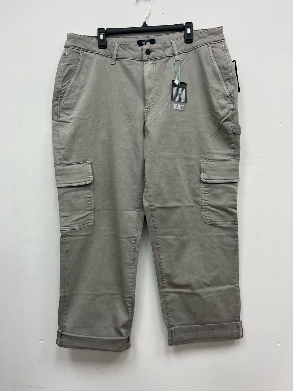 LuLaRoe Women's Cargo Crop Pants in Light Taupe